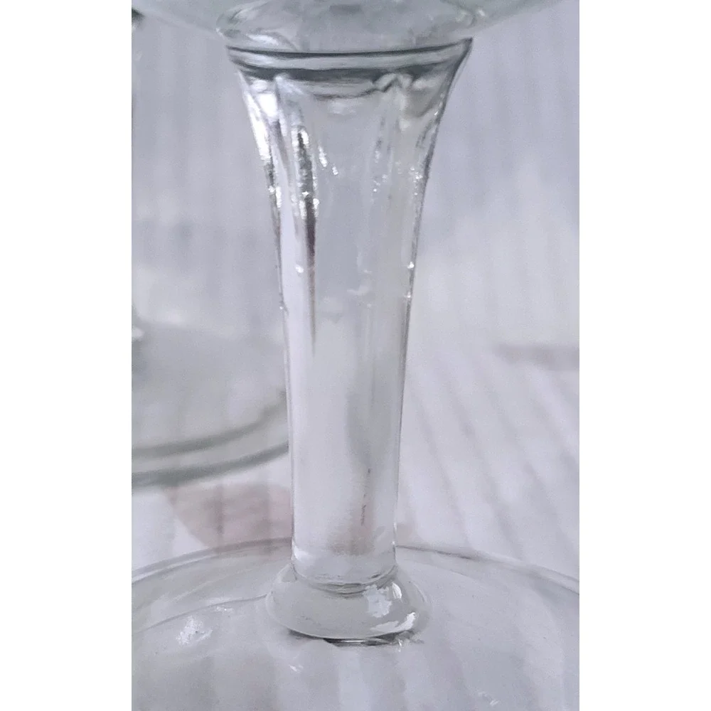 Vintage‎ Diamond Quilted Pattern Wine Water Goblets Clear Glass Stemware 3ct